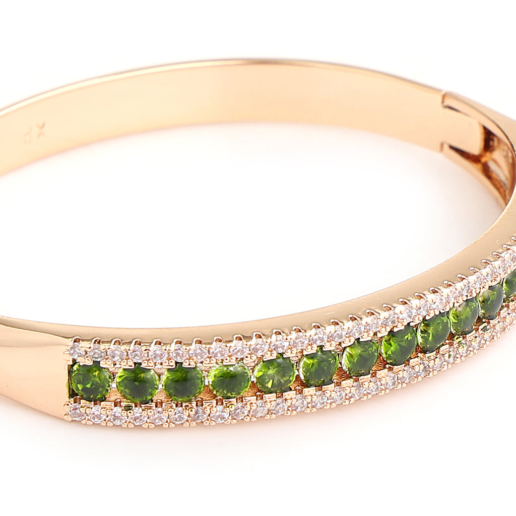 Emerald Glow Diamond Bangle