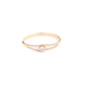 Golden Solitaire Crystal Bangle Bracelet