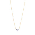 Golden Heart Solitaire Necklace