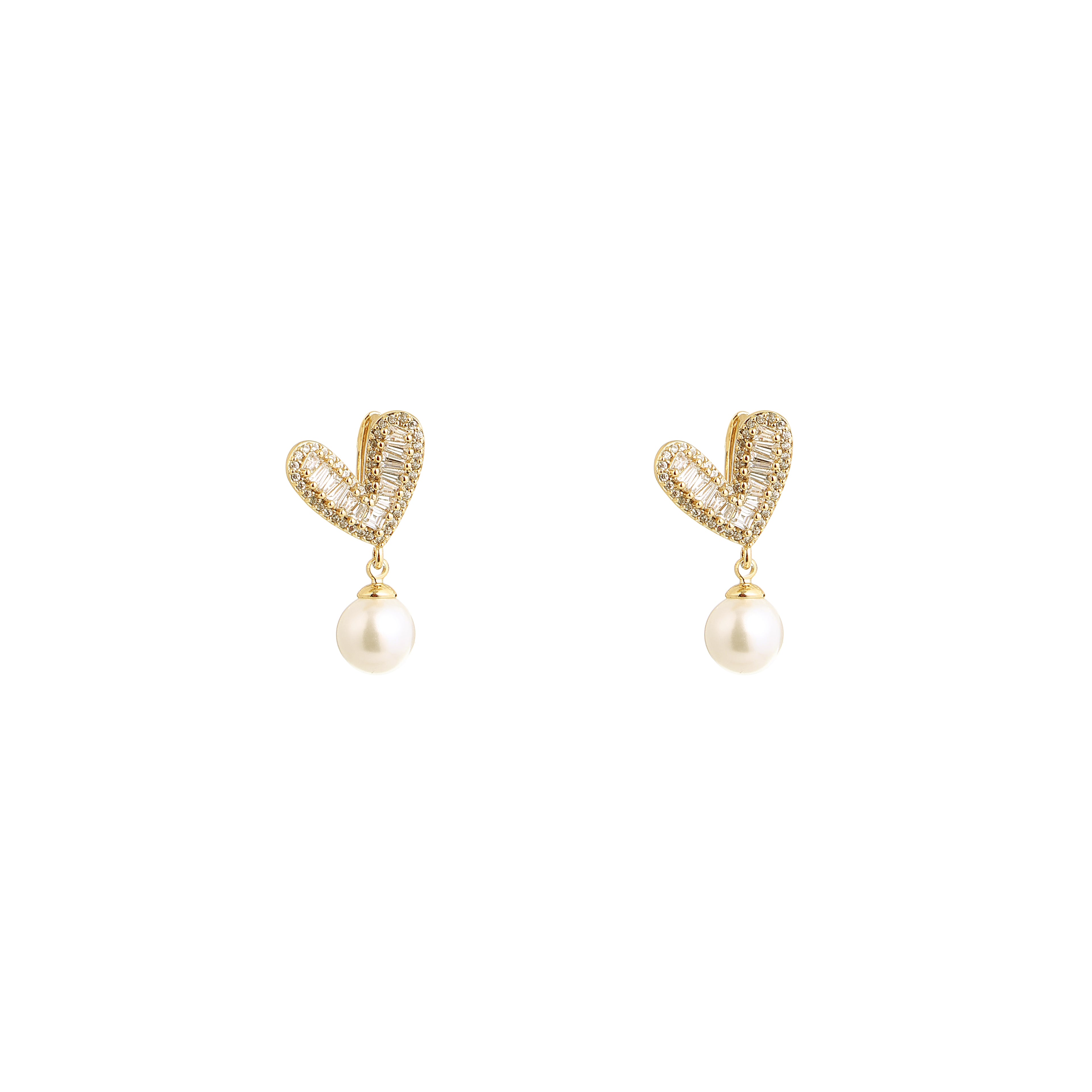 Golden Amour Pearl Drop Earrings