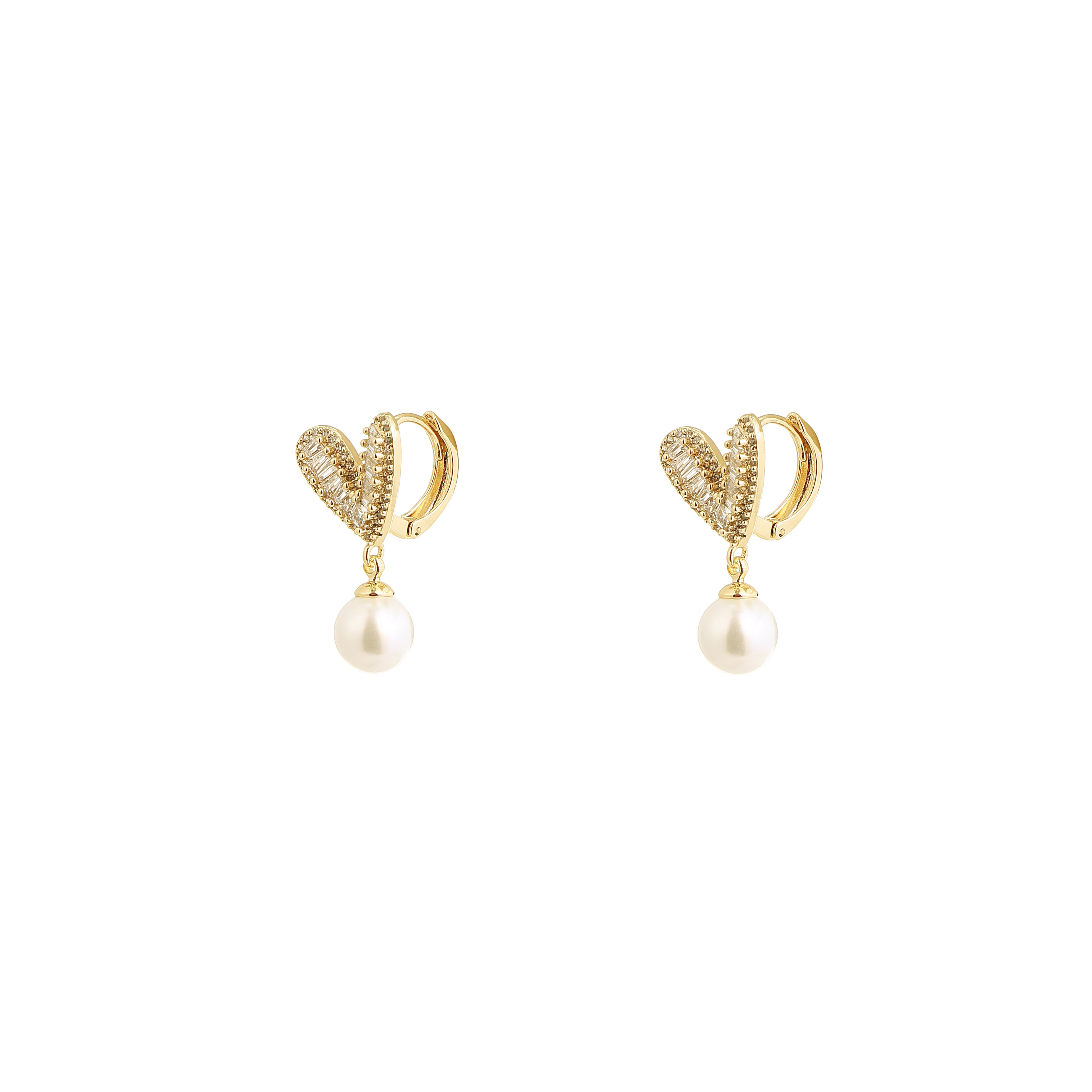 Golden Amour Pearl Drop Earrings