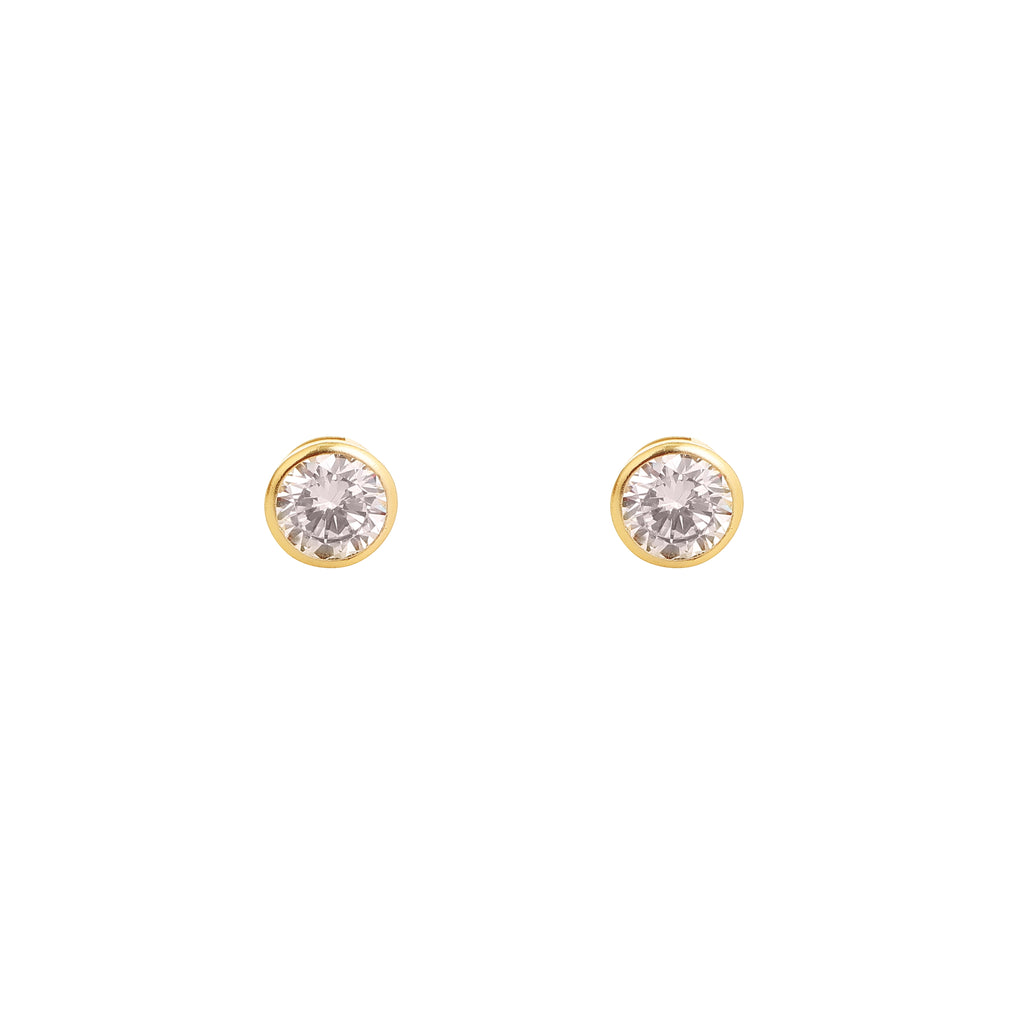 Luna Bezel Diamond Studs