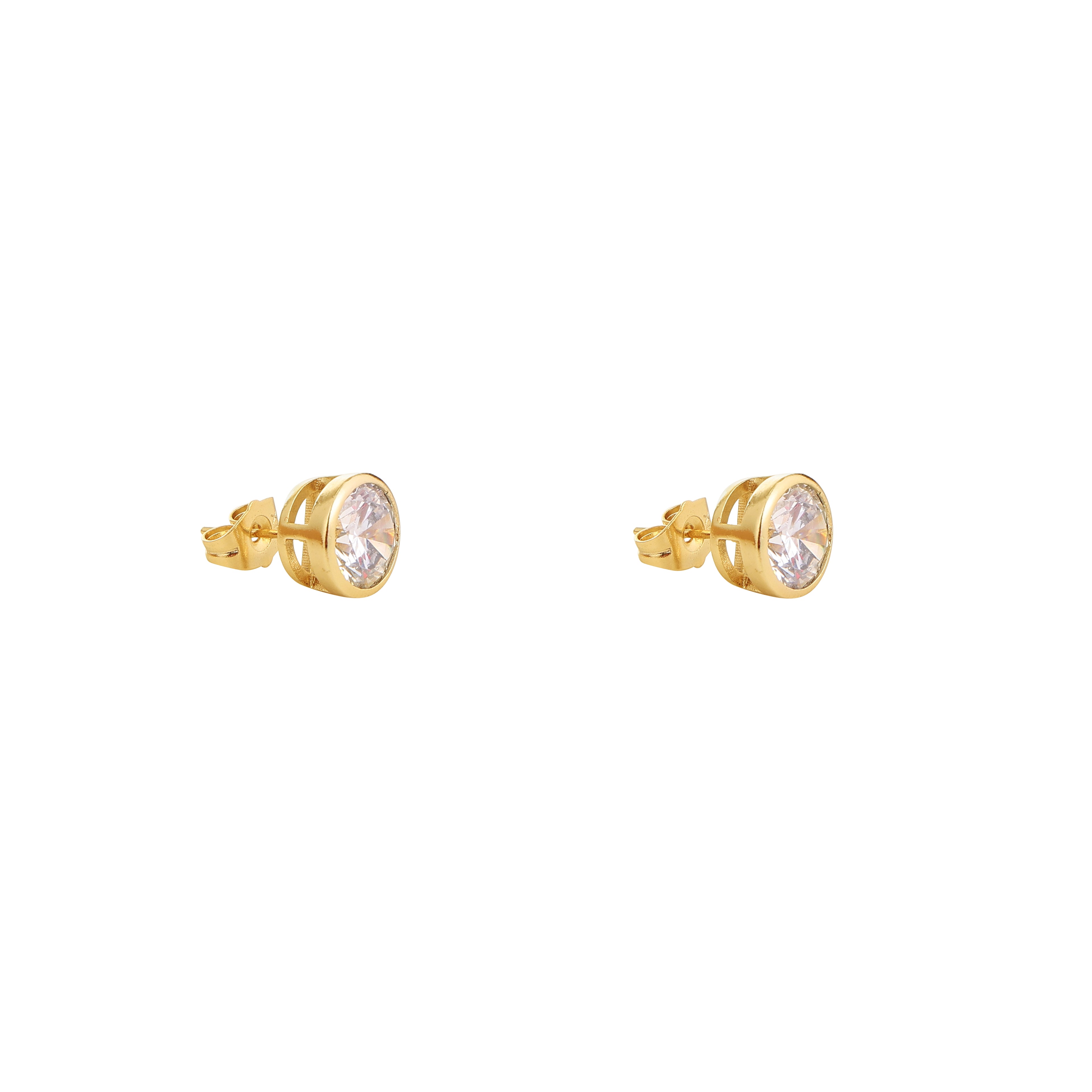 Luna Bezel Diamond Studs