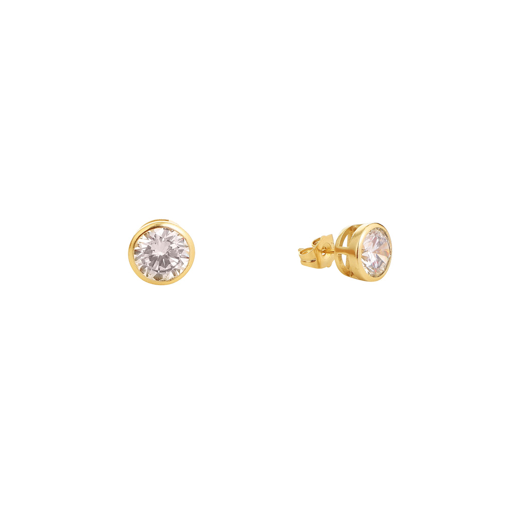 Luna Bezel Diamond Studs