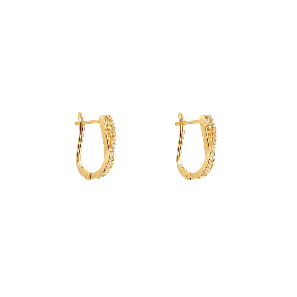 Golden Meander Twist Diamond Earrings