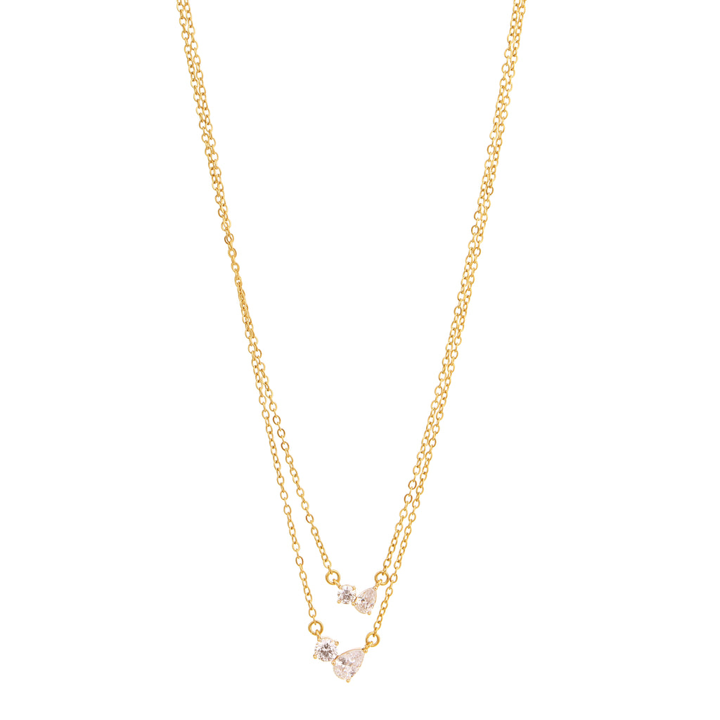 Celestia Duo Drop Layered Necklace