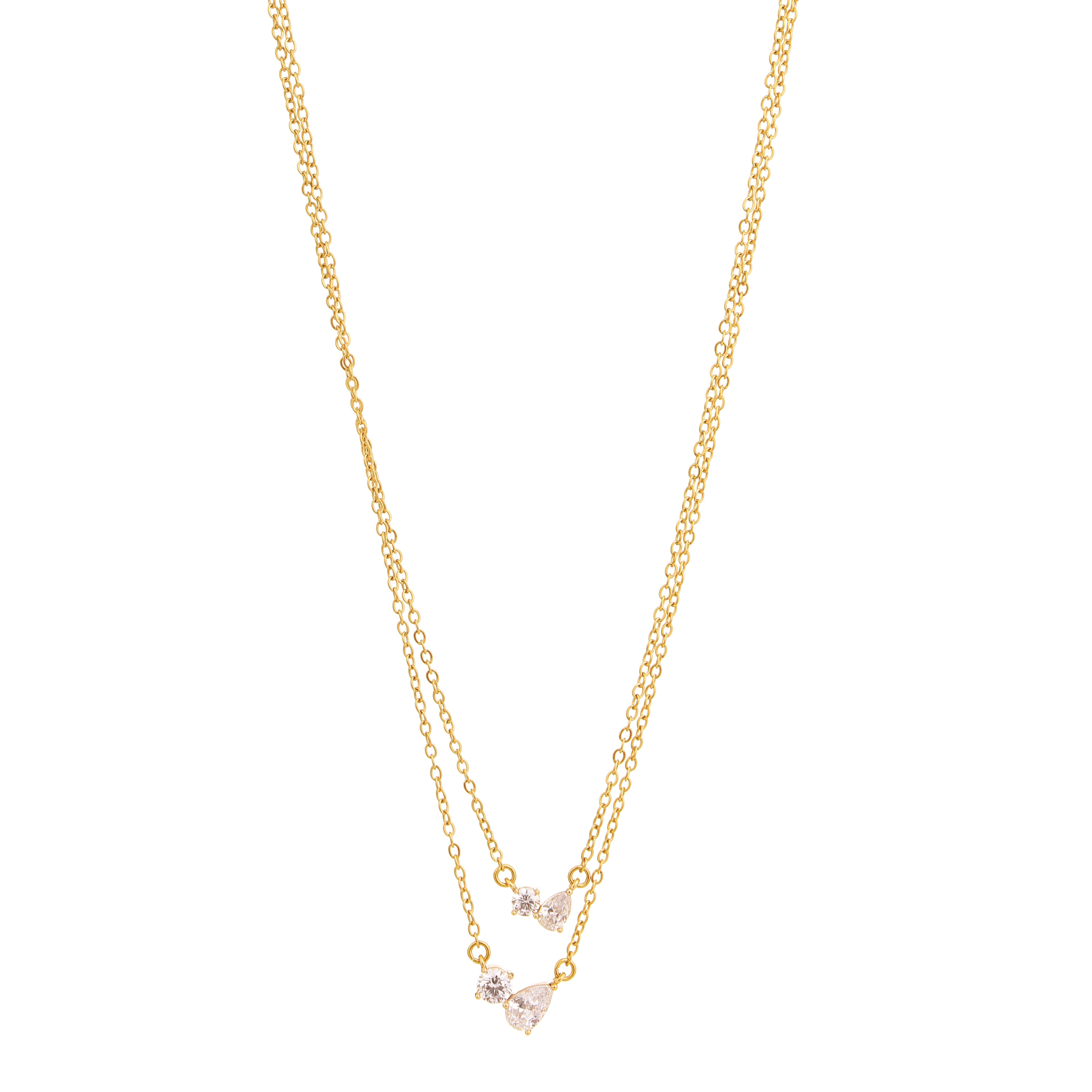 Celestia Duo Drop Layered Necklace