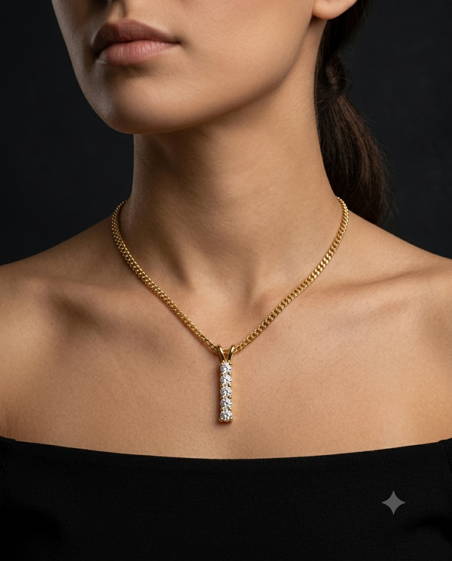 The Lumière 5-Stone Drop Pendant
