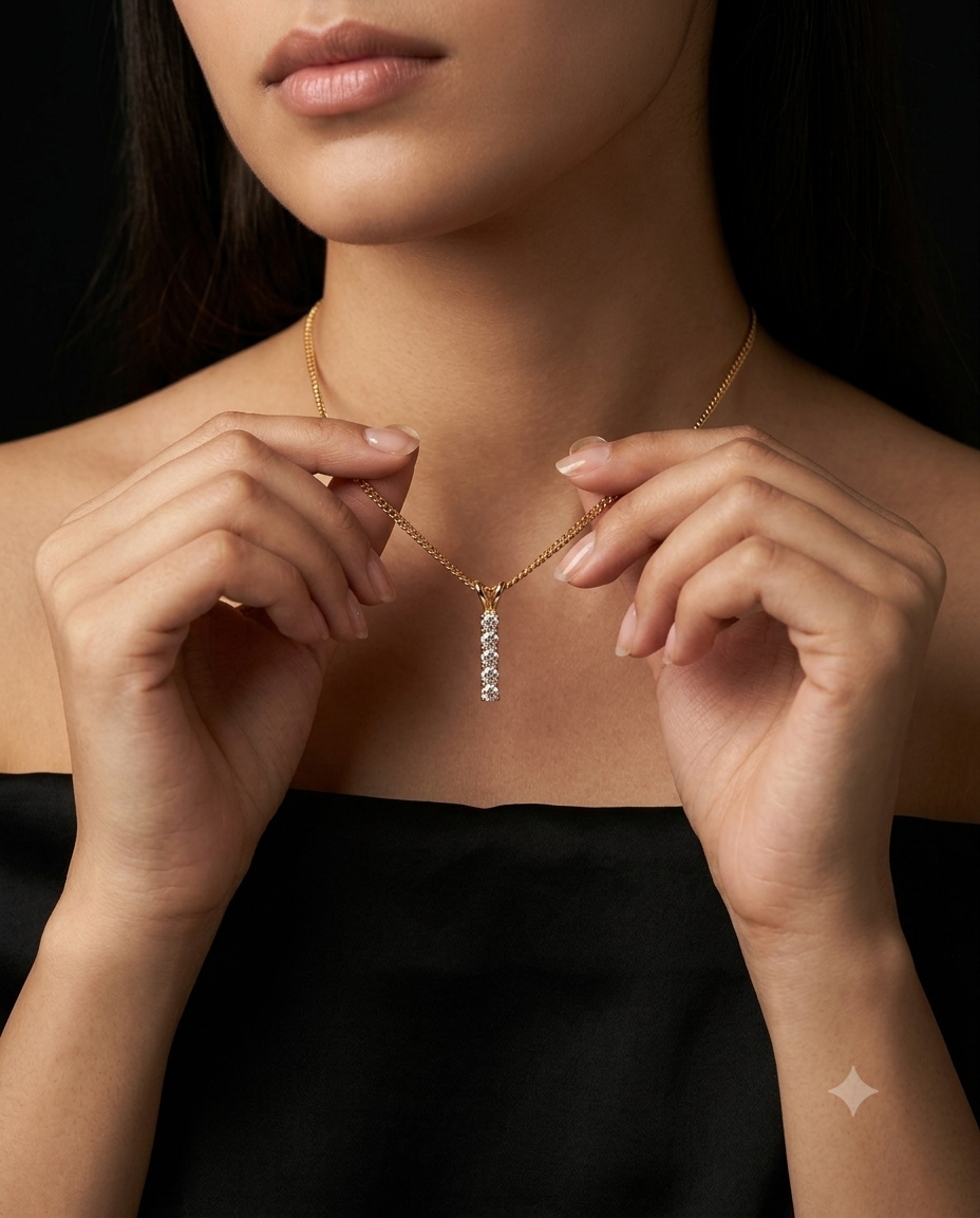 The Lumière 5-Stone Drop Pendant