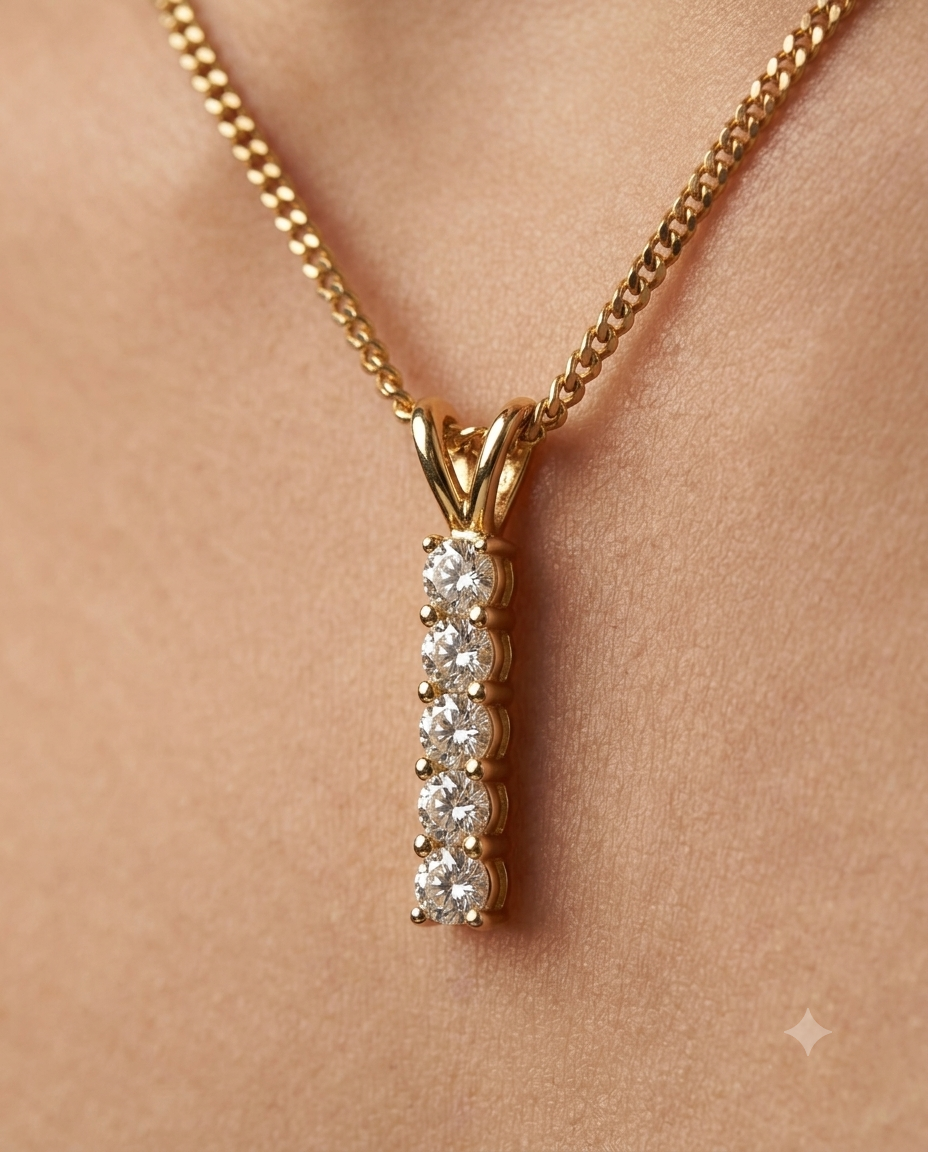 The Lumière 5-Stone Drop Pendant