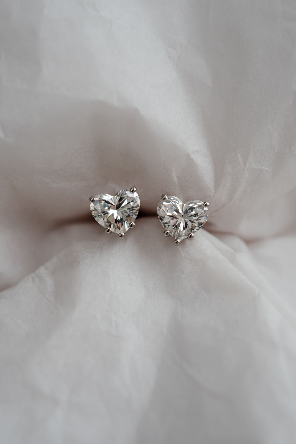 The Amour Heart Solitaire Studs