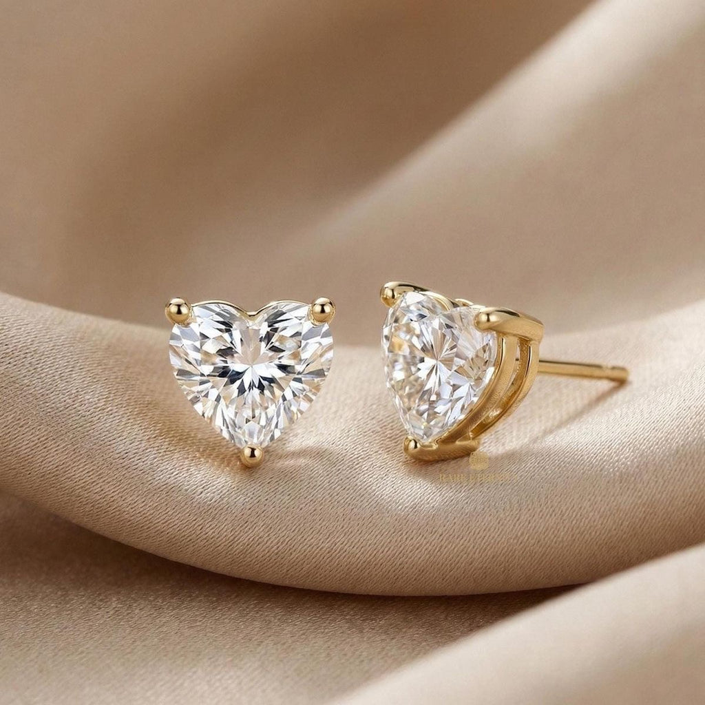 The Amour Heart Solitaire Studs