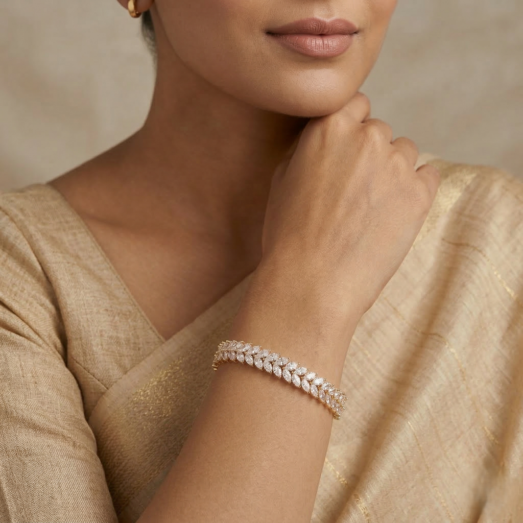 Inny Celeste Leaf CZ Bracelet