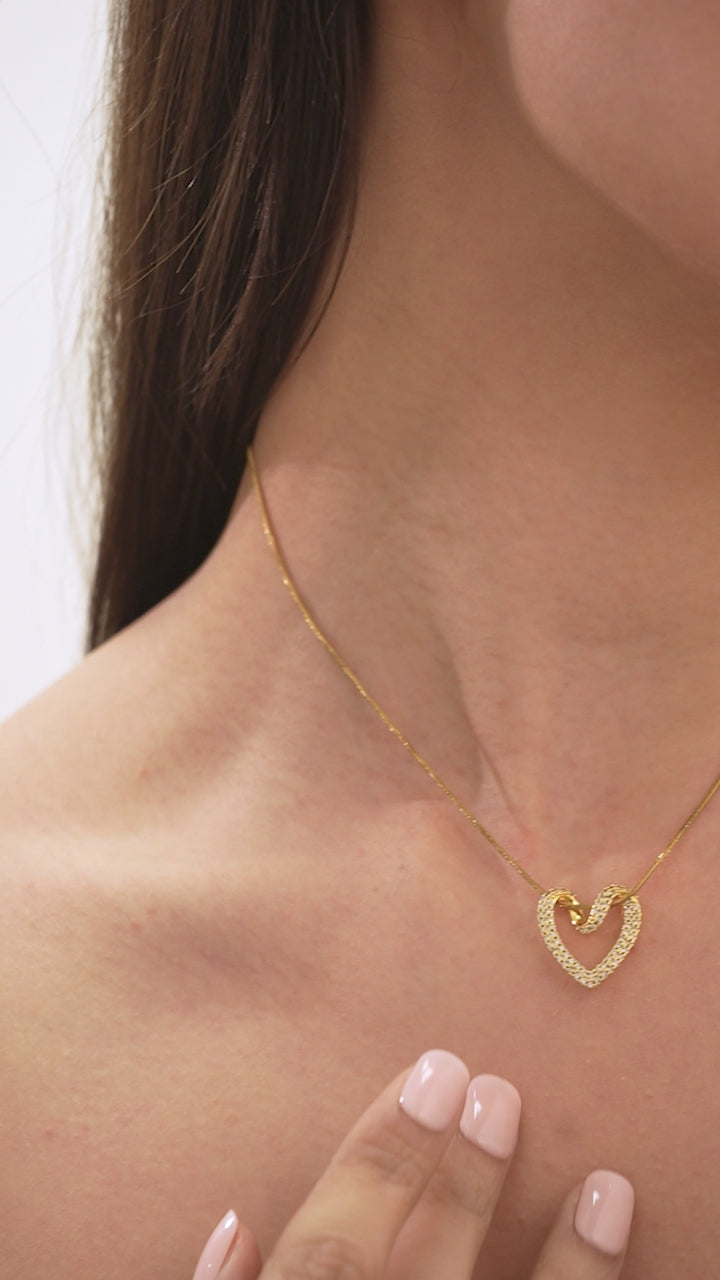 Amoura Crystal Heart Pendant Necklace