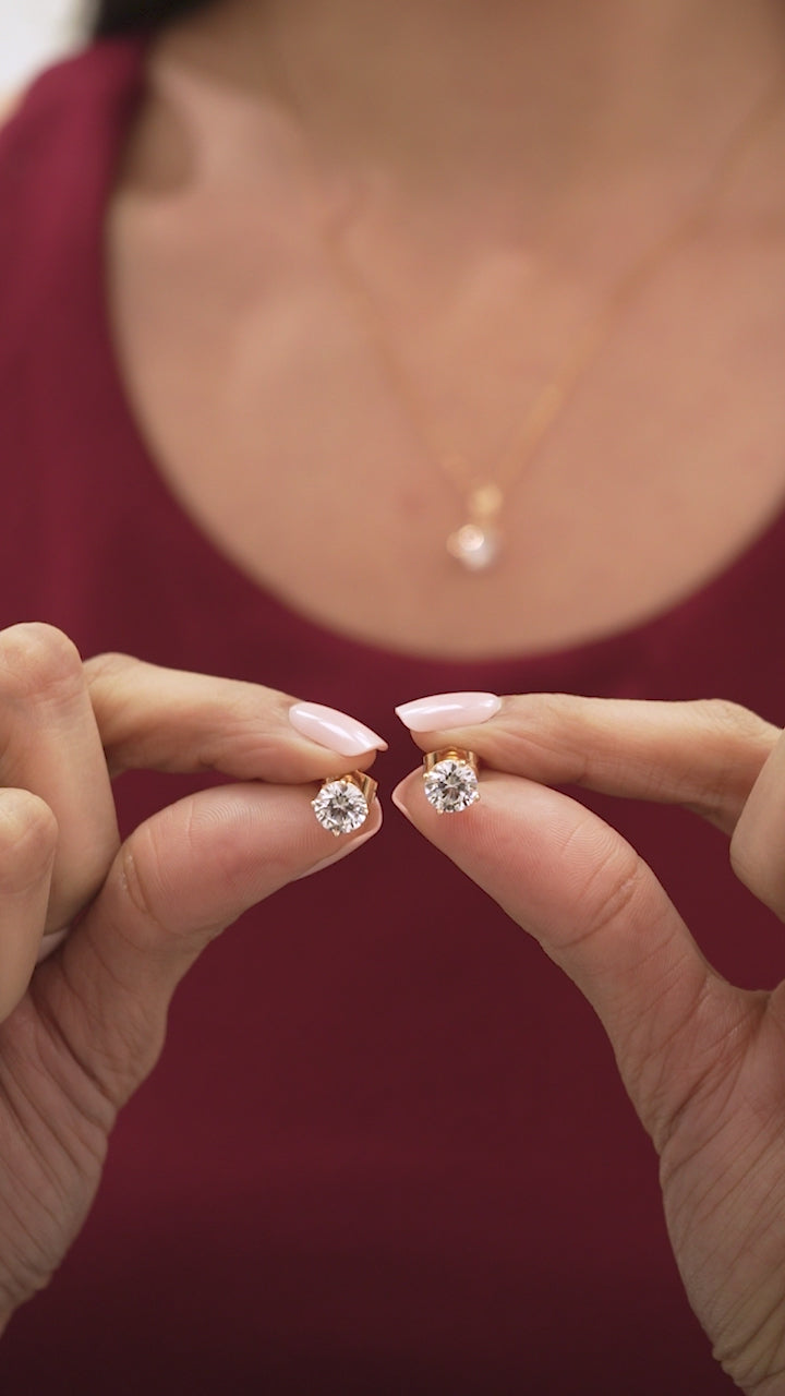 Luna Bezel Diamond Studs