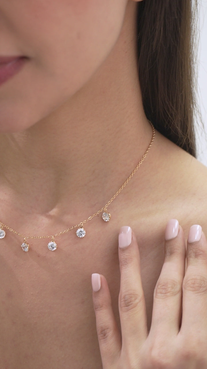 Celeste Drop Diamond Necklace