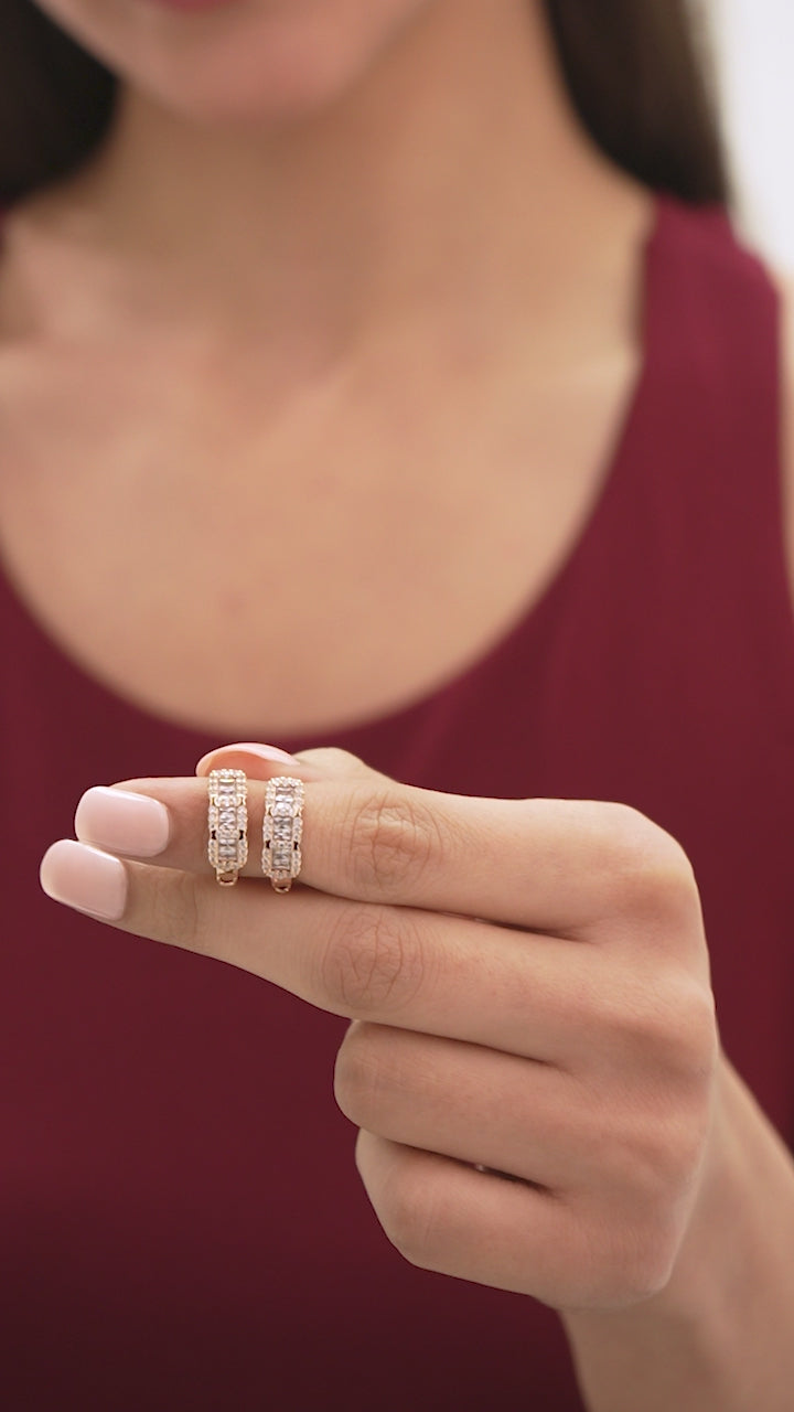 Aurora Baguette Diamond Hoops