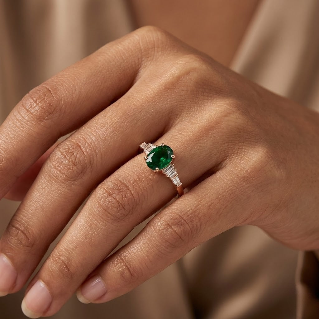 Emerald Elegance Gold Ring