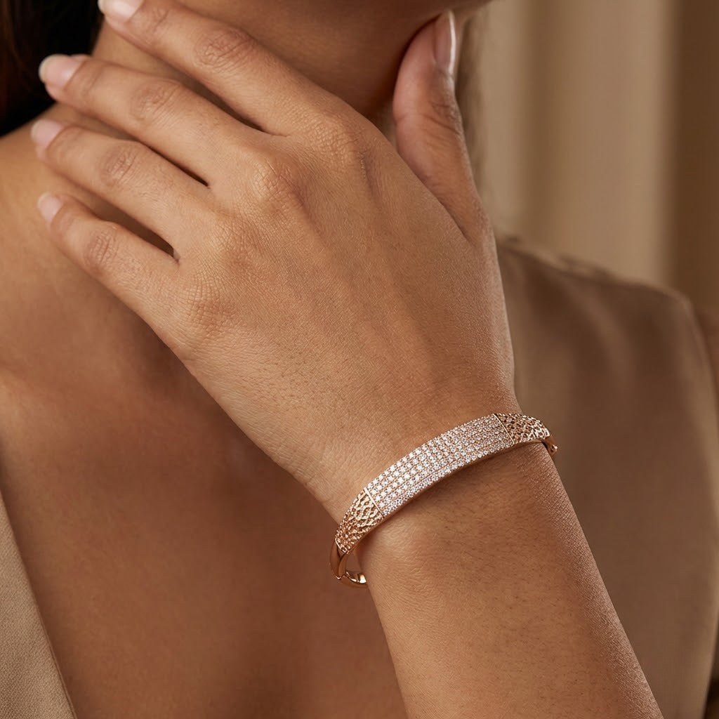 Rose Gold Pave Elegance Bracelet