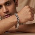Classic Silver Cuban Link  mens Bracelet