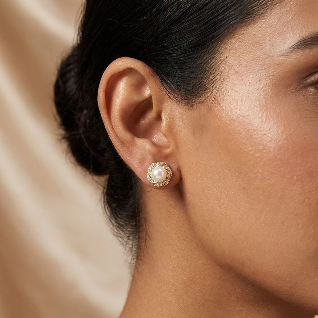 Ivory Embrace Pearl Studs