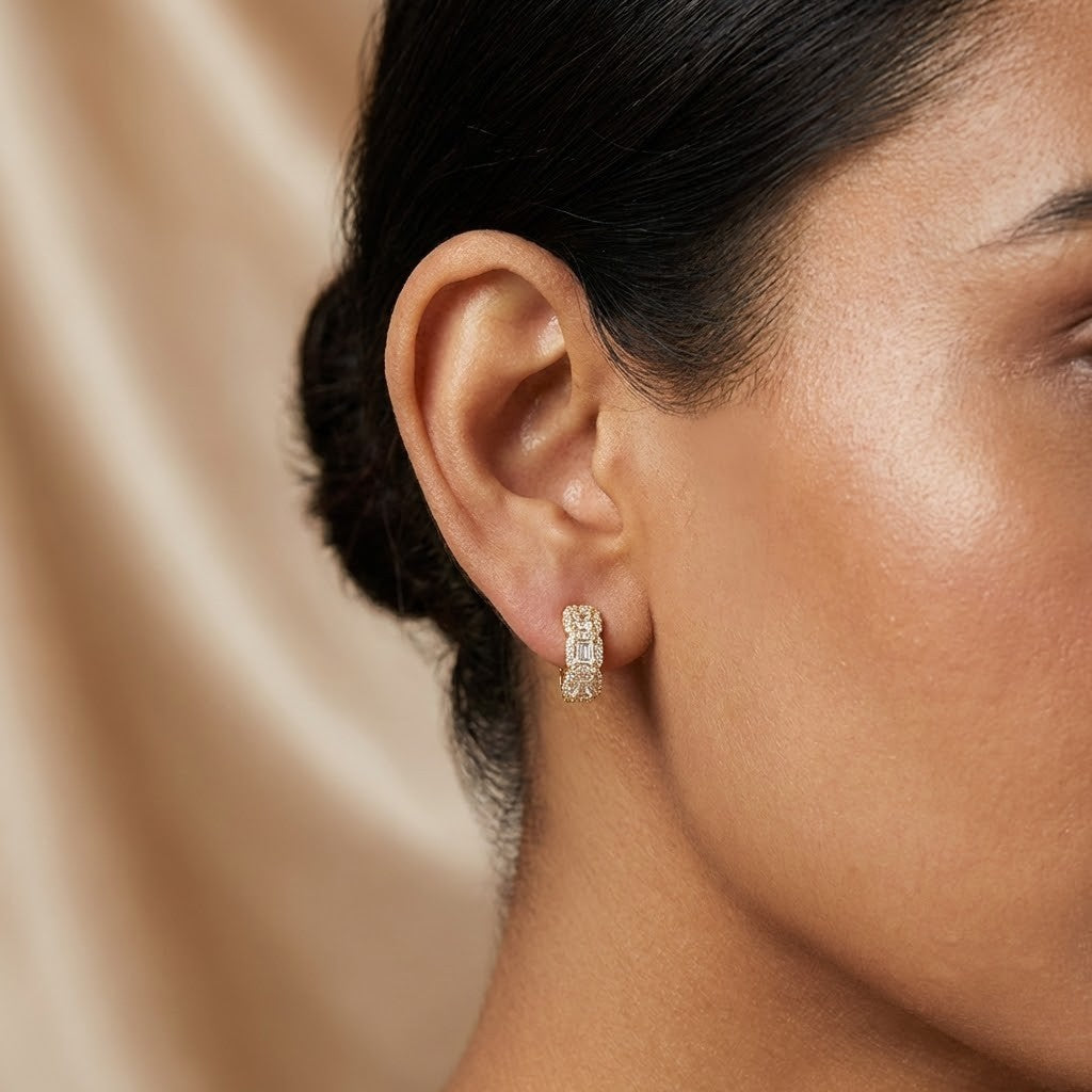 Aurora Baguette Diamond Hoops