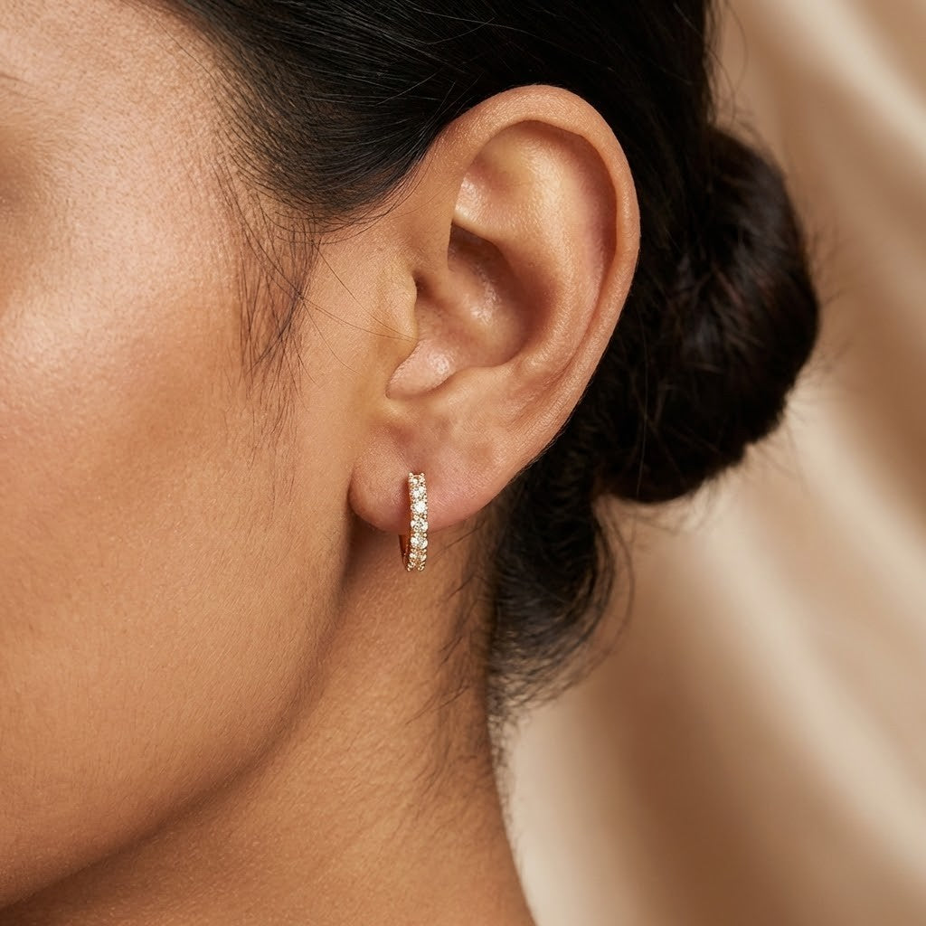 Golden Lumina Diamond Hoops