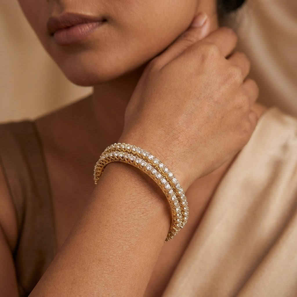 Eterna Lattice Diamond Bangles