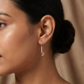 Sparkline Safety Pin Drop Earrings