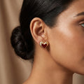 Golden Amour Heart Clip Earrings