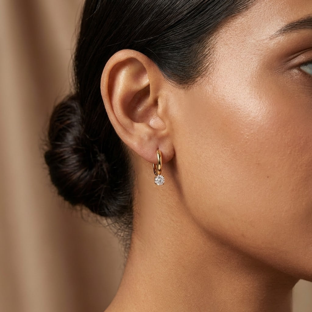 Luna Spark Gold Hoop Earrings