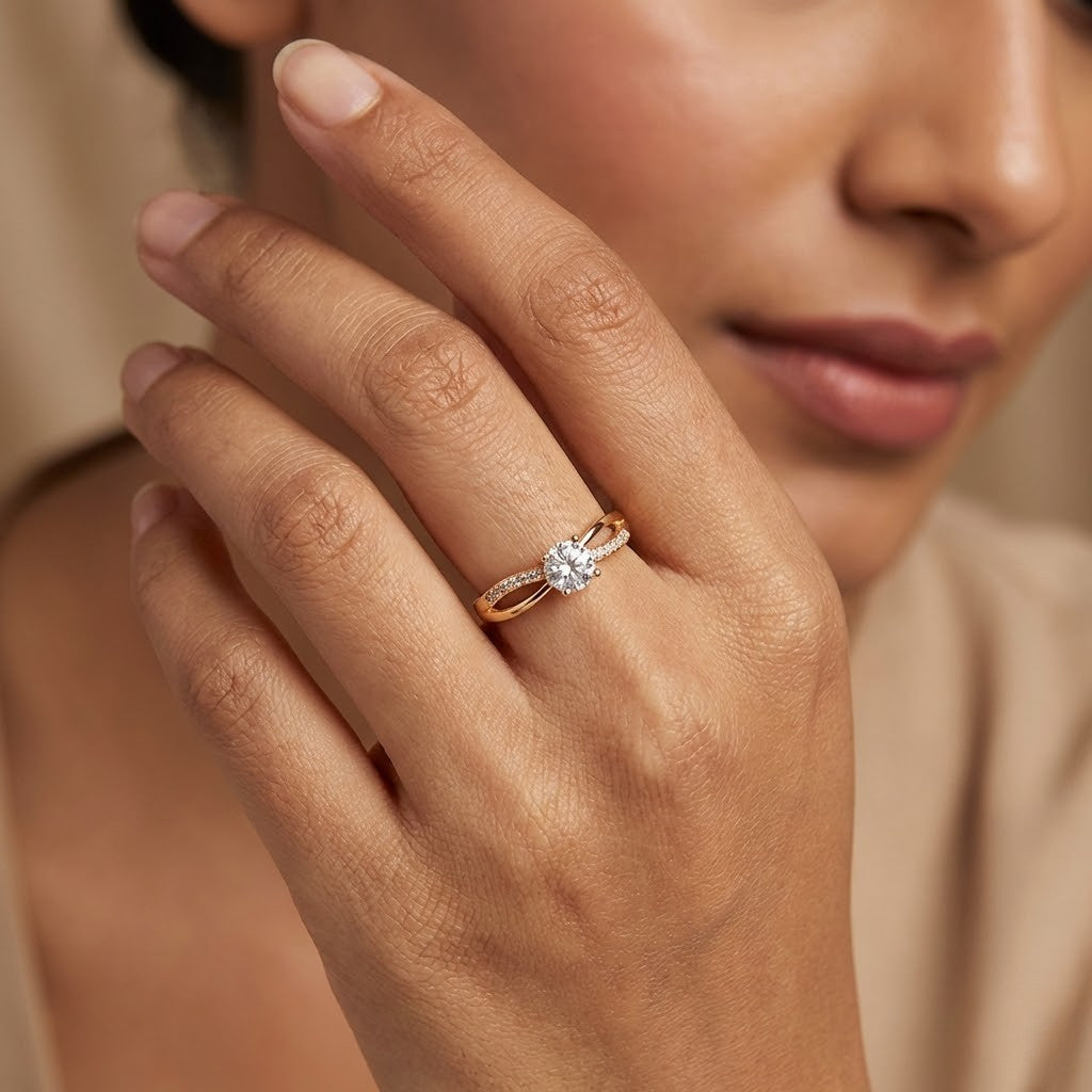 Aurora Twist Solitaire Ring