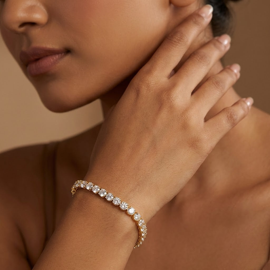 Classic Gold Diamond Tennis Bracelet