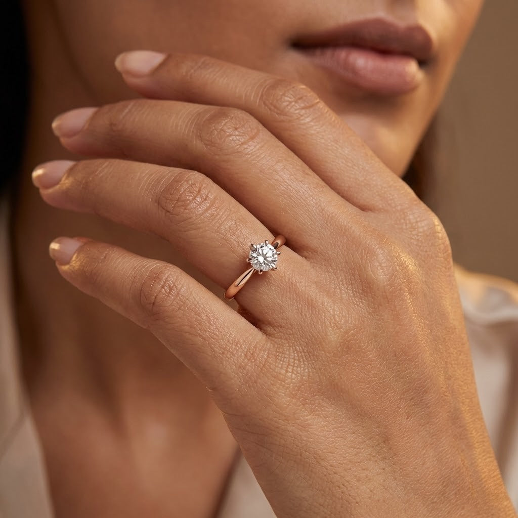 Classic Rose Gold Solitaire Ring